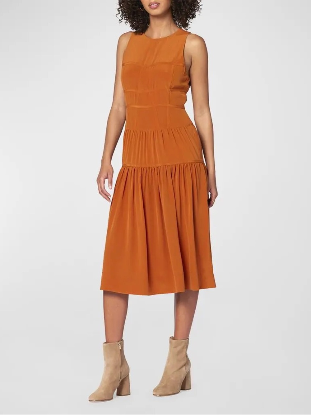 Joie Cressida Sleeveless
Tiered Silk Midi Dress Sz 10
Rusty Orange Cocktail